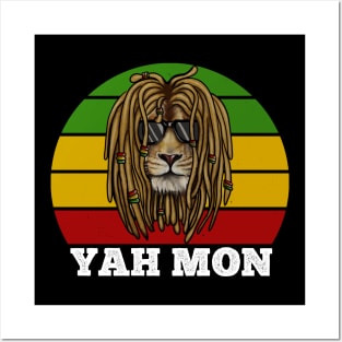 African Rasta Lion, Yah Mon, Jamaican Saying Posters and Art